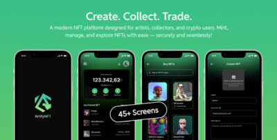 artify flutter nft marketplace ui kit web3 wallet support metamask trust phantom