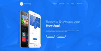 blu bootstrap minimal app landing page html