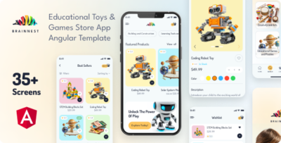 brainnest educational toys games store angular mobile app pwa
