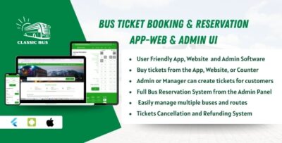 bus ticket booking reservation app web admin complete ui template