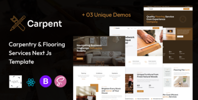 carpent carpentry woodworking flooring service react next js template