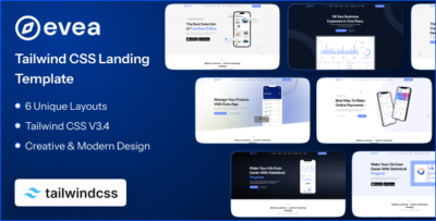 evea tailwind css landing page template