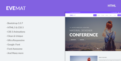 evemat responsive html event template