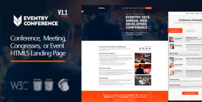 eventry conference event html5 landing page template
