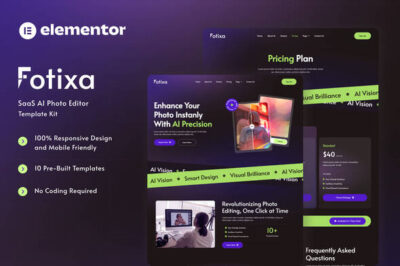 fotixa saas ai photo app website elementor template kit