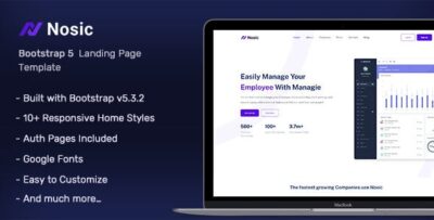 nosic responsive bootstrap 5 landing page template