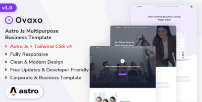 ovaxo astro js multipurpose landing template