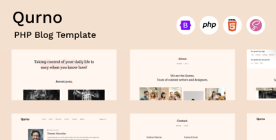 qurno – minimal php blog landing page template