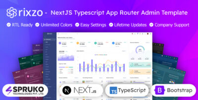 rixzo nextjs typescript app router react bootstrap admin dashboard template
