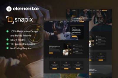 snapix photography videography services elementor template kit
