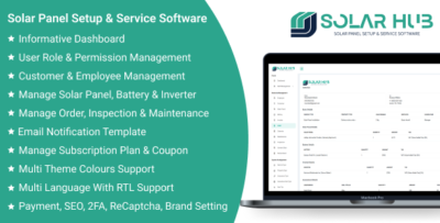 solarhub saas solar panel setup service software