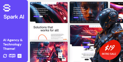 spark ai ai agency technology wordpress theme