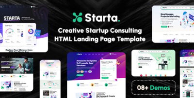 starta creative startup agency consulting html landing page template