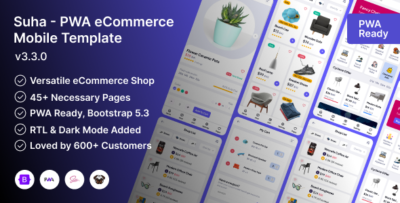suha pwa ecommerce mobile template