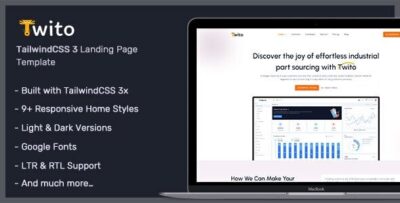 twito tailwind css landing page template