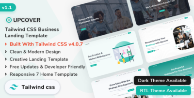 upcover tailwind css business corporate landing template tailwind css v4