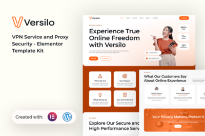 versilo vpn service proxy security elementor template kit