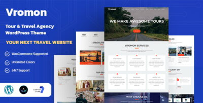 vromon tour travel agency wordpress theme