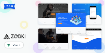 zooki vuejs landing page template