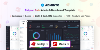 adminto ruby on rails admin dashboard template