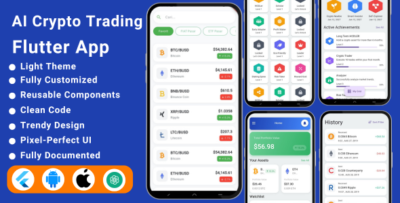 ai powered cryptocurrency flutter app template crypto trading ui kit