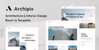 archipix architecture and interior design react js template