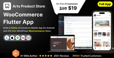arts product store app e commerce store app in flutter android ios with woocommerce full app