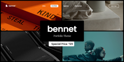 bennet creative portfolio wordpress theme
