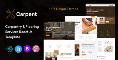carpent carpentry woodworking flooring service react js template
