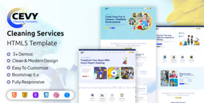 cevy cleaning service company html5 template