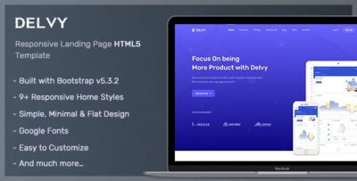 delvy responsive landing page template