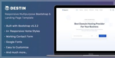 destin bootstrap 5 landing page template