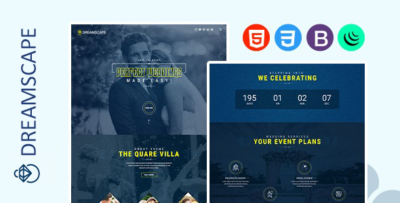 dreamscape responsive event wedding bootstrap template