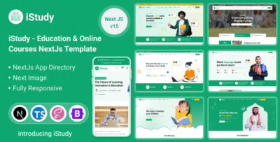 education online courses nextjs template istudy