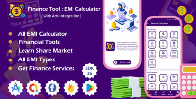 finance tool emi calculator learn share market android app with ads integration