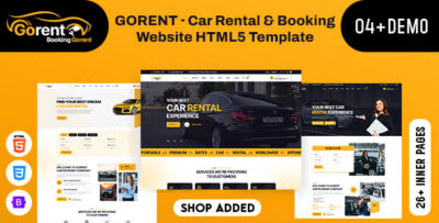 gorent car rental booking website html5 template