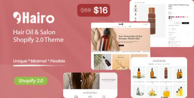 hairo hair oil shopify 2.0 theme