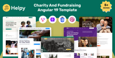 helpy angular 19 charity and fundraising template