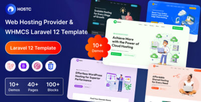 hostc laravel 12 web hosting provider whmcs template