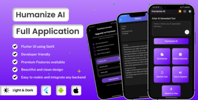 humanize ai summarize ai flutter androidios full application admob premium plans
