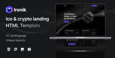 ironik ico crypto landing page template