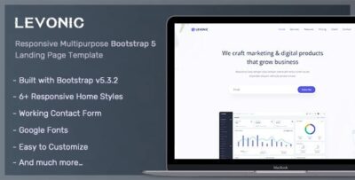 levonic bootstrap 5 landing page template