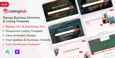 listinghub django business directory listing template