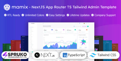 mamix nextjs app router typescript tailwind css admin template