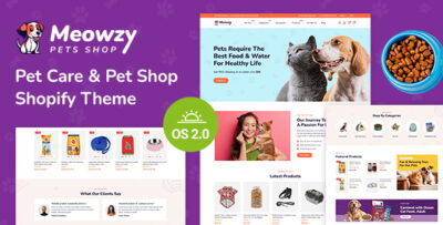 meowzy pets food and accessories store shopify 2.0 responsive theme