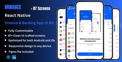 minance finance bank management react native cli app ui kit
