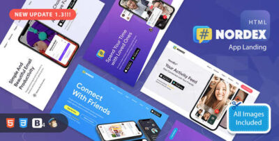 nordex premium app landing pages pack template