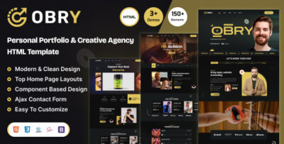 obry personal portfolio creative agency html template 1