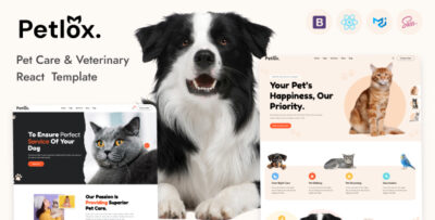 petlox pet care veterinary react template