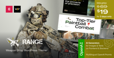 range weapon shop wordpress theme